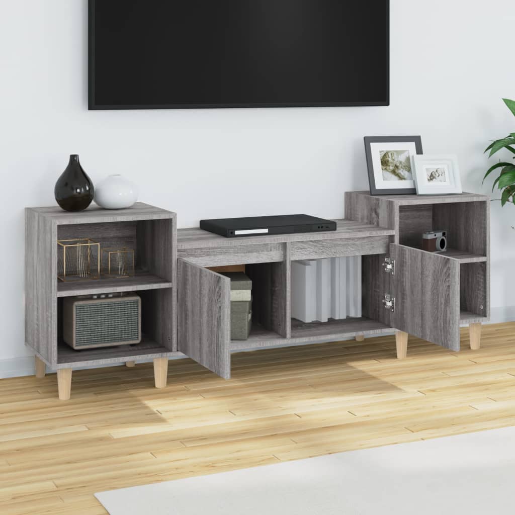 tv-bord 160x35x55 cm konstrueret træ grå sonoma-eg