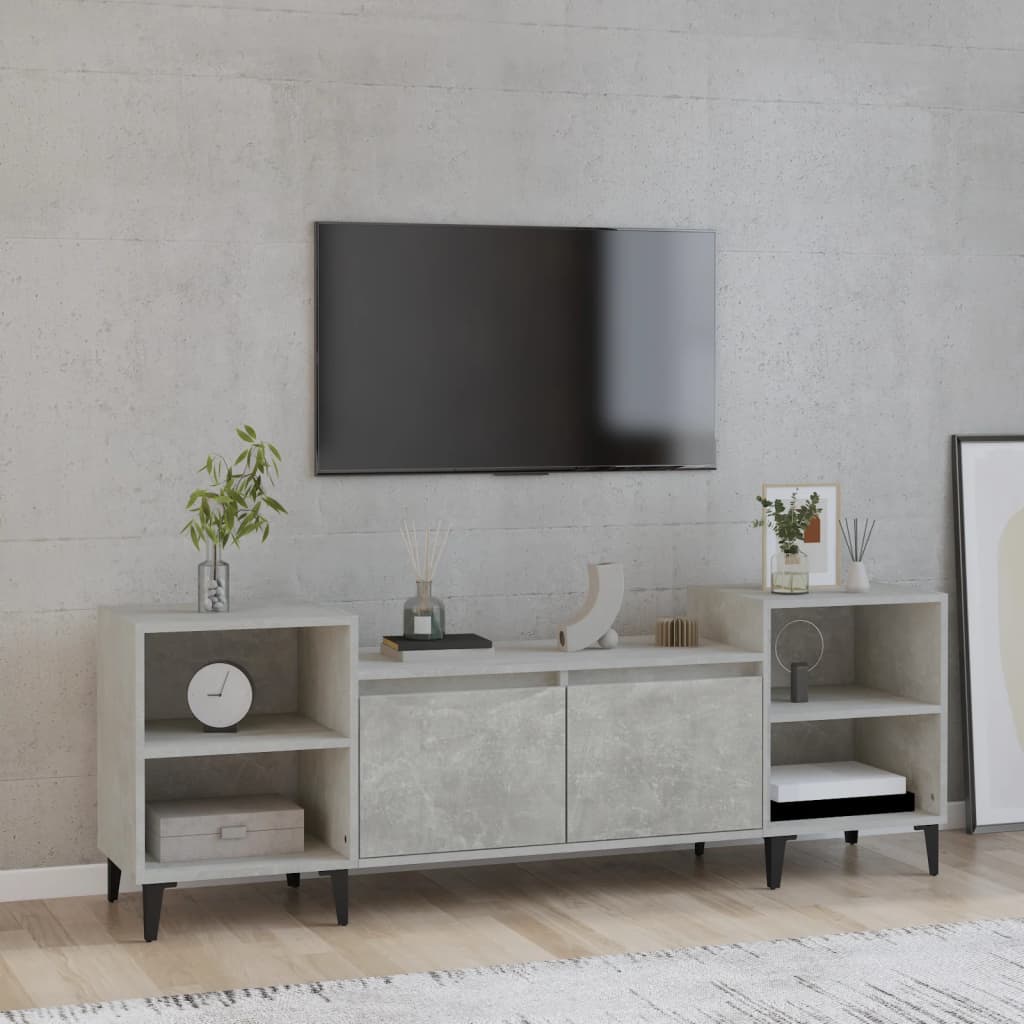 tv-bord 160x35x55 cm konstrueret træ betongrå
