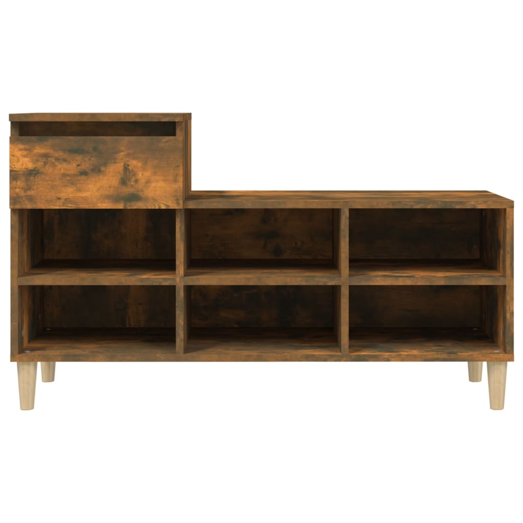 skoskab 102x36x60 cm konstrueret træ røget egetræsfarve