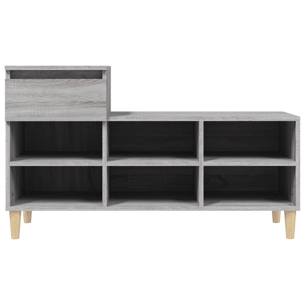 skoskab 102x36x60 cm konstrueret træ grå sonoma-eg