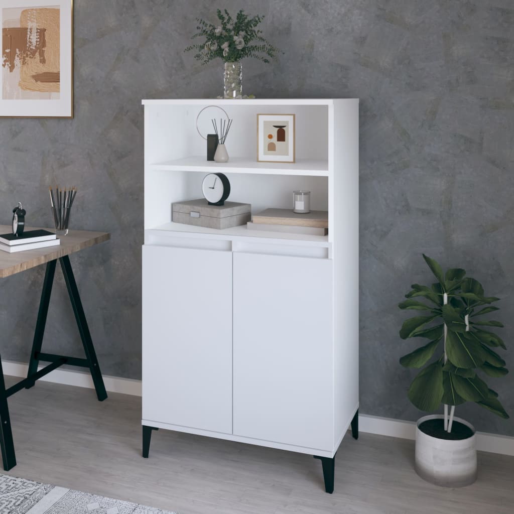 skab 60x36x110 cm konstrueret træ hvid
