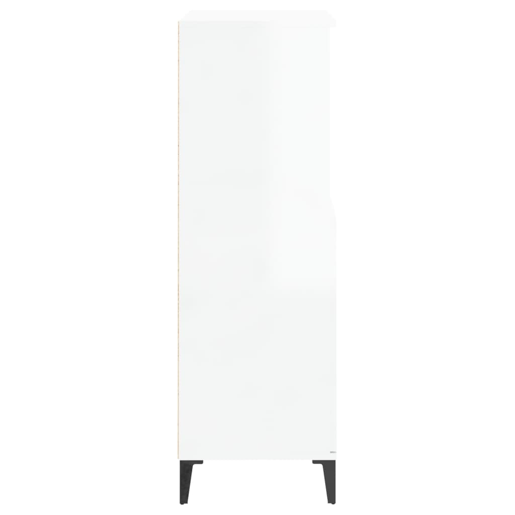 skab 60x36x110 cm konstrueret træ hvid højglans