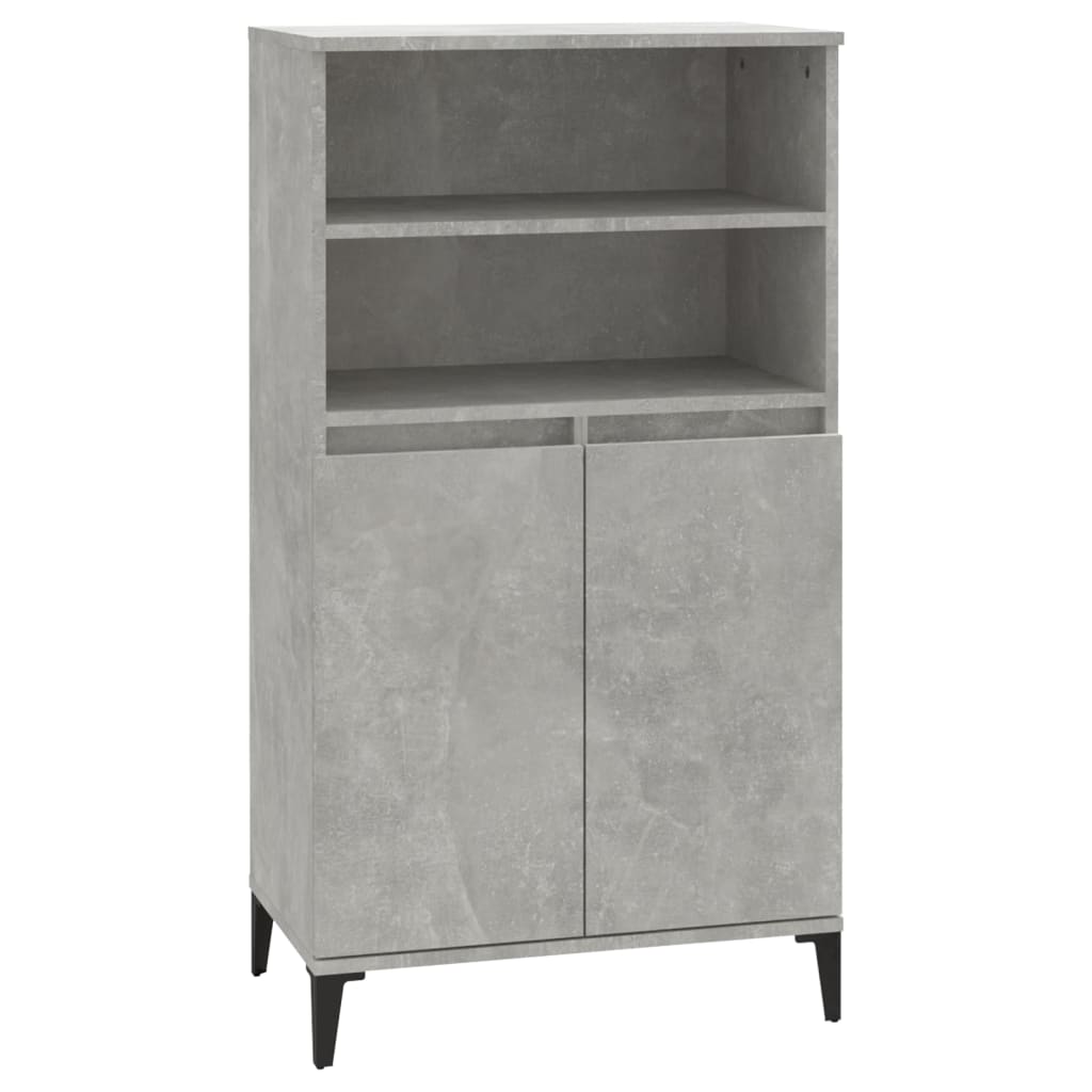 skab 60x36x110 cm konstrueret træ Betongrå