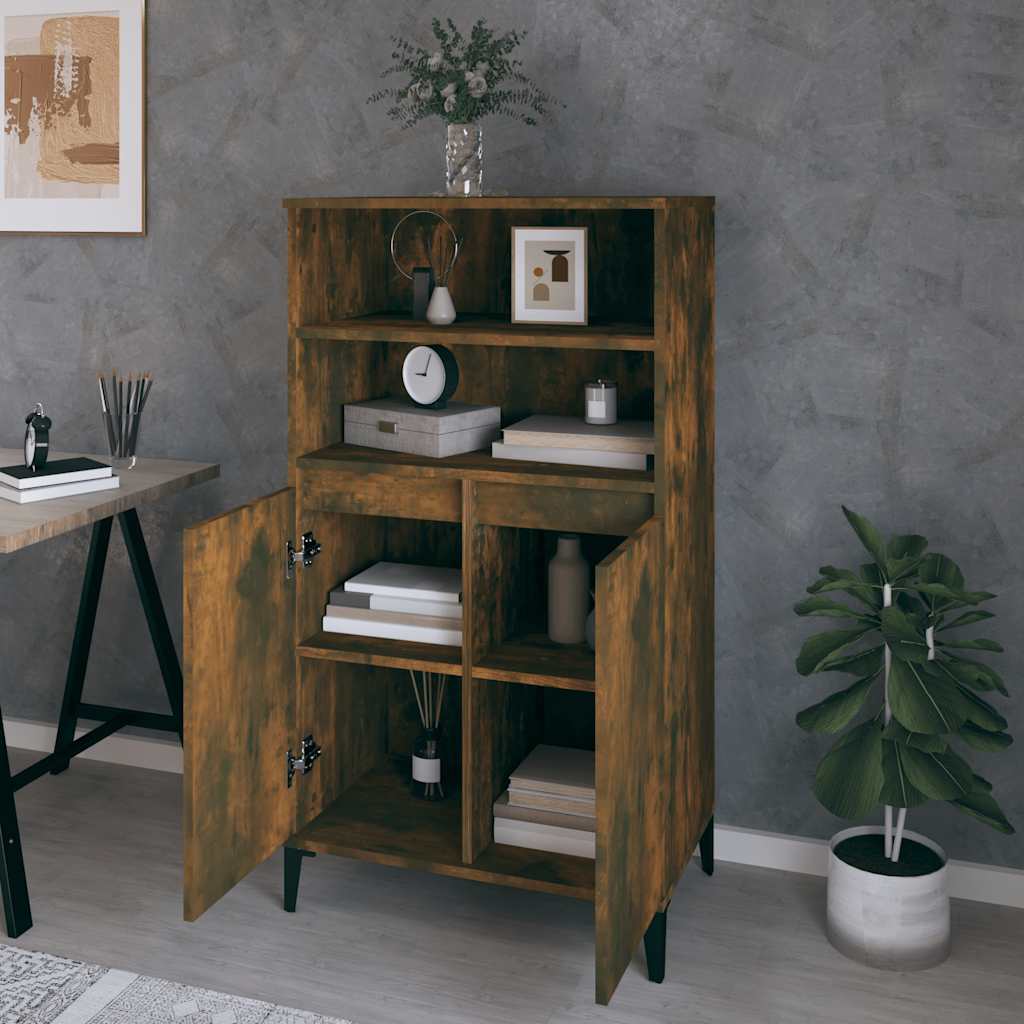 skab 60x36x110 cm konstrueret træ Røget egetræ