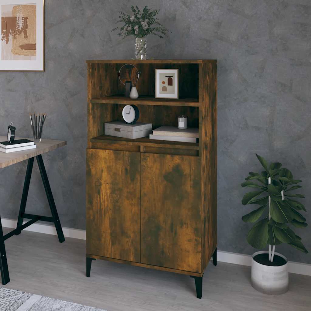 skab 60x36x110 cm konstrueret træ Røget egetræ