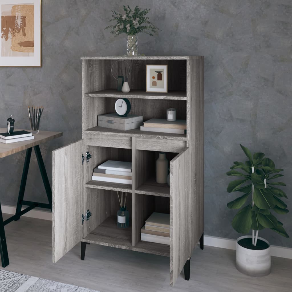 skab 60x36x110 cm konstrueret træ Grå sonoma-eg