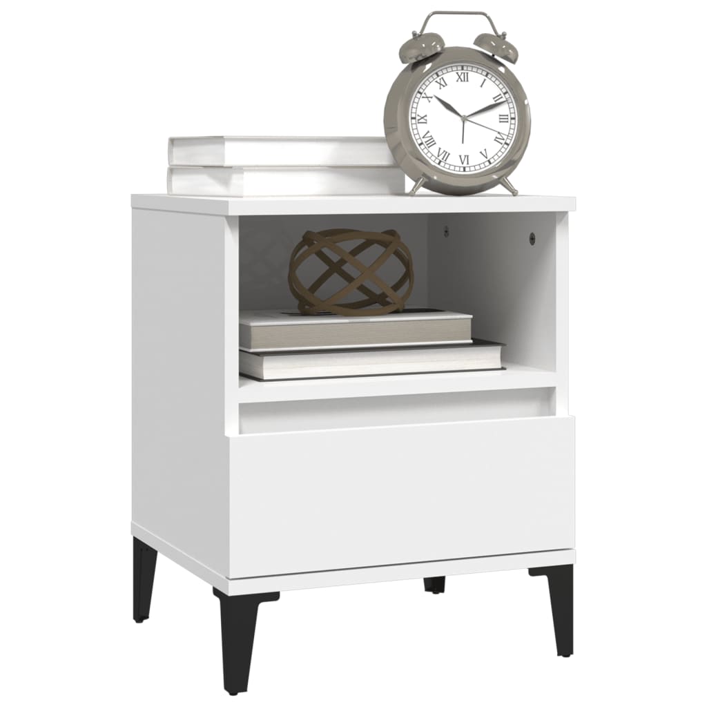 sengeborde 2 stk. 40x35x50 cm hvid