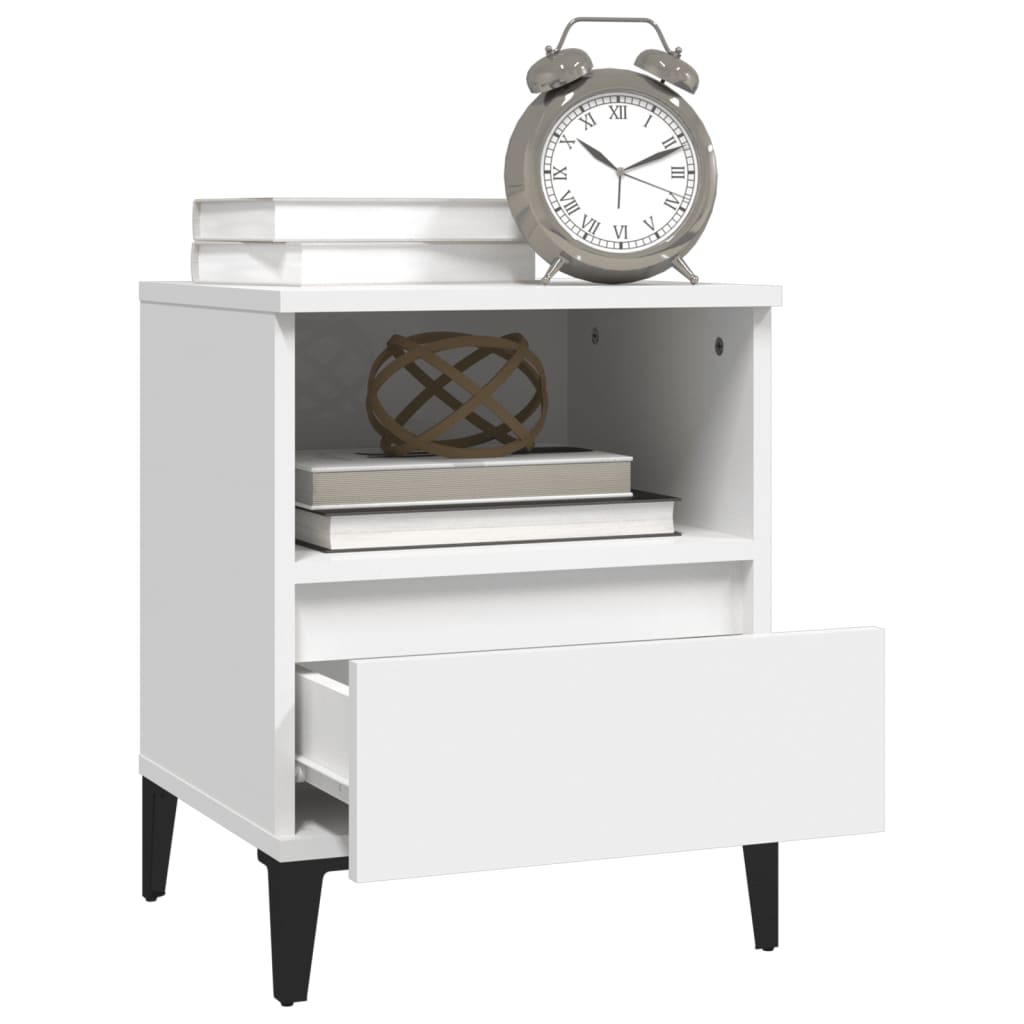 sengeborde 2 stk. 40x35x50 cm hvid