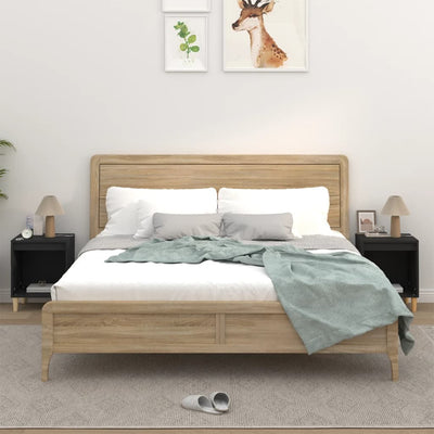 sengeborde 2 stk. 40x35x50 cm sort