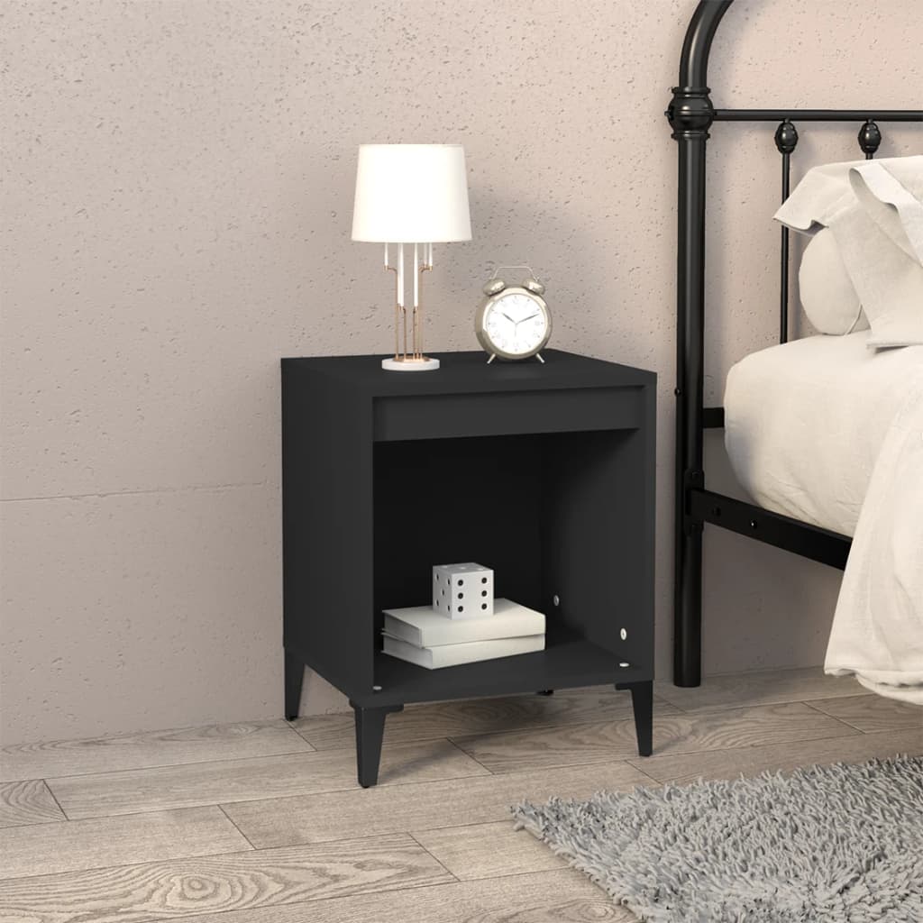 sengebord 40x35x50 cm sort billede