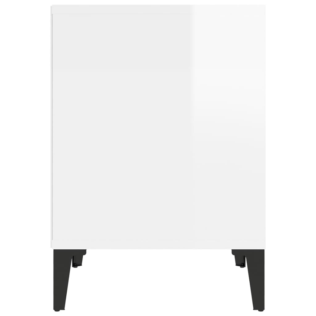 sengebord 40x35x50 cm hvid højglans