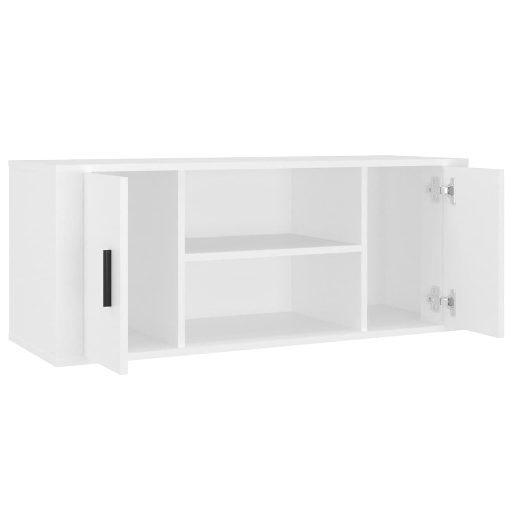 tv-bord 100x35x40 cm konstrueret træ hvid
