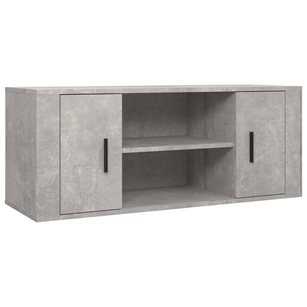 tv-bord 100x35x40 cm konstrueret træ betongrå