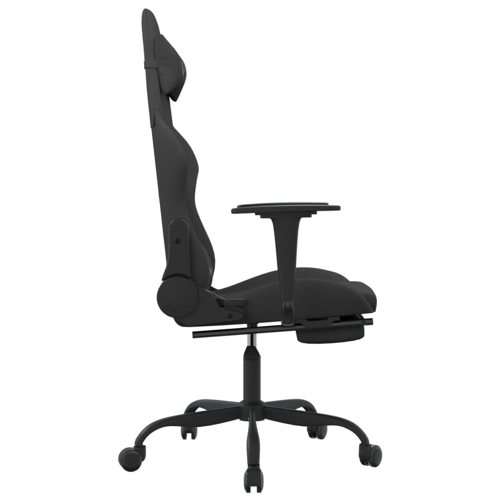 gamingstol med fodstøtte stof sort