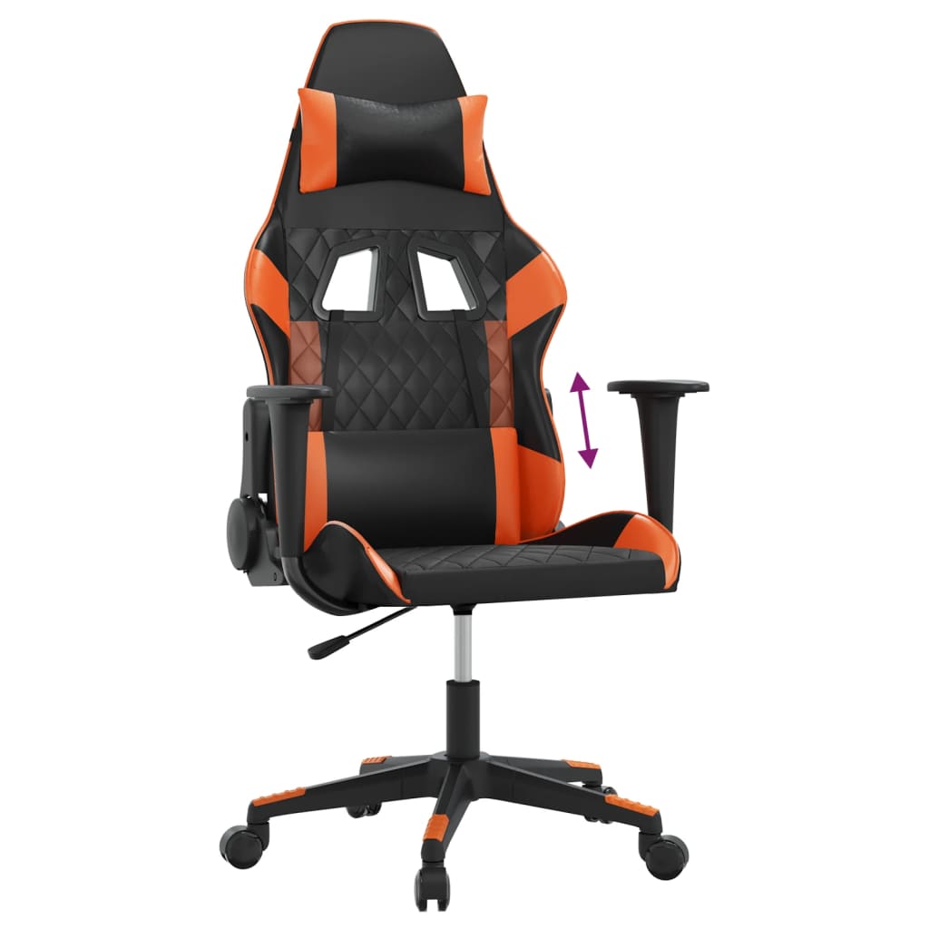 gamingstol kunstlæder sort og orange