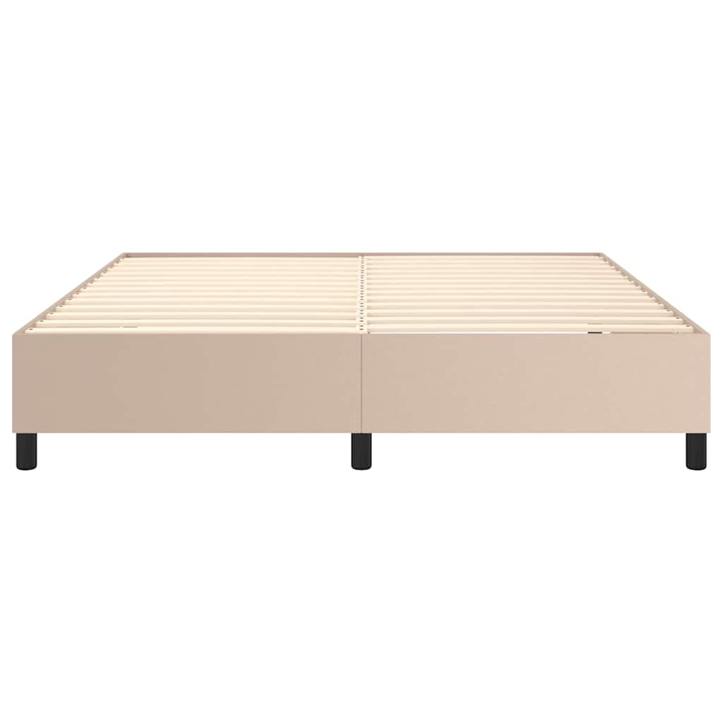 Boxspring sengeramme 180x200 cm kunstlæder cappuccinofarvet