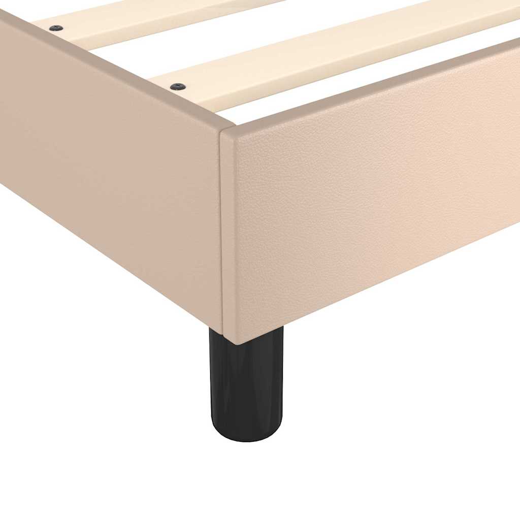 Boxspring sengeramme 180x200 cm kunstlæder cappuccinofarvet