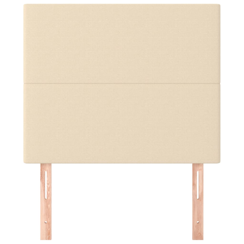 sengegavl cremefarvet 80x5x118/128 cm stof