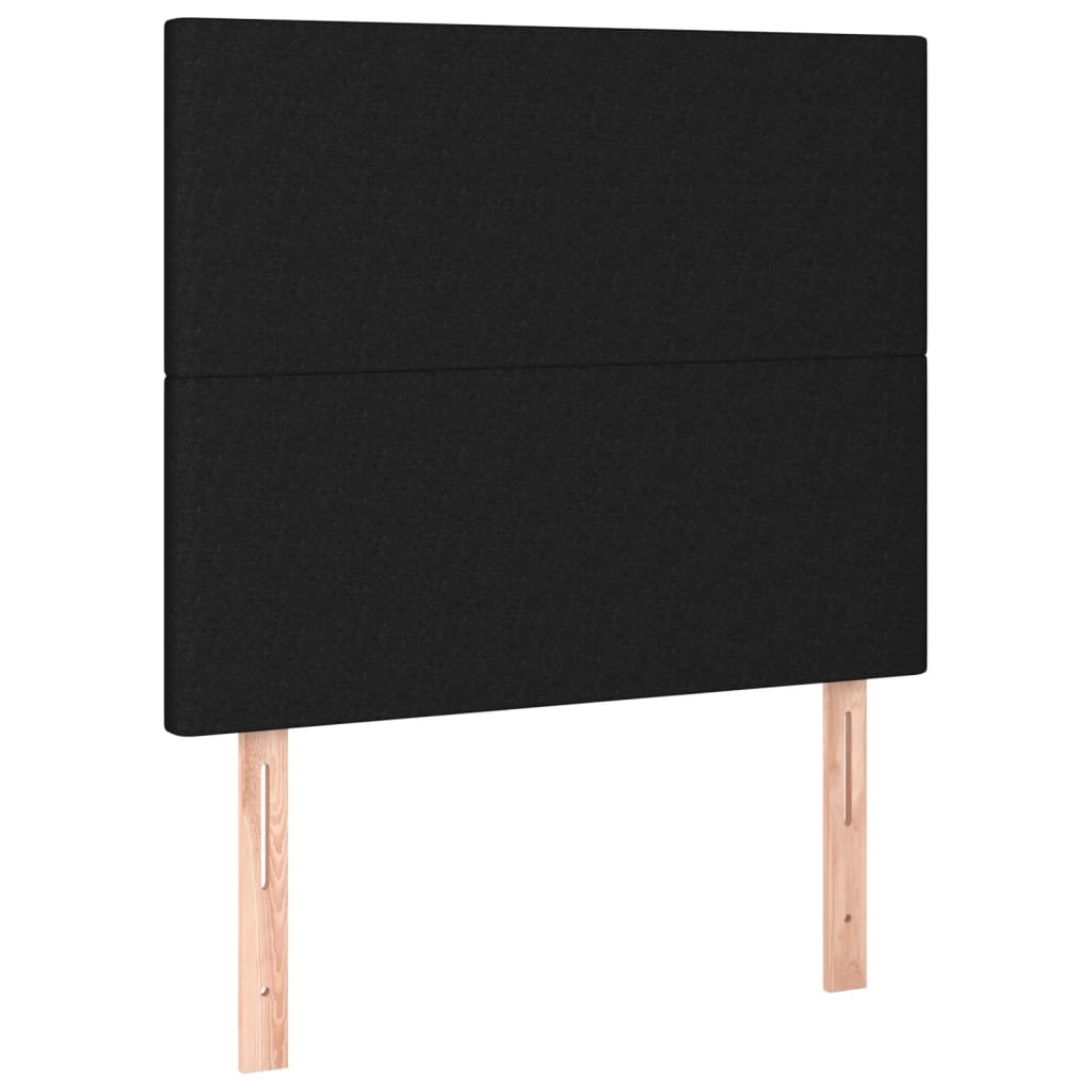 sengegavl sort 100x5x118/128 cm stof