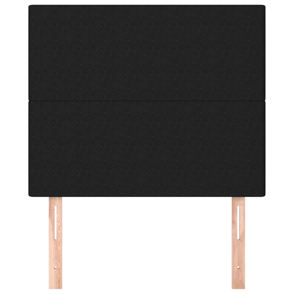 sengegavl sort 100x5x118/128 cm stof