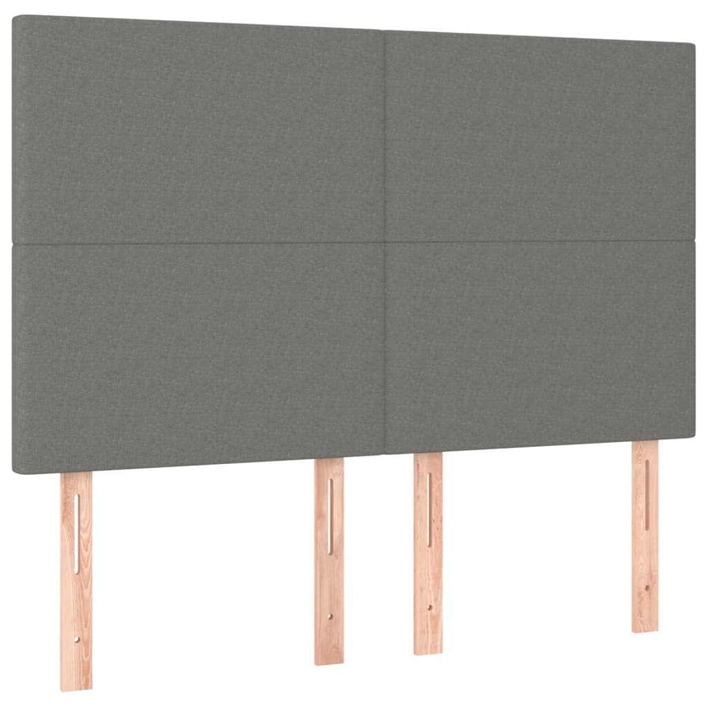 sengegavl mørkegrå 144x5x118/128 cm stof