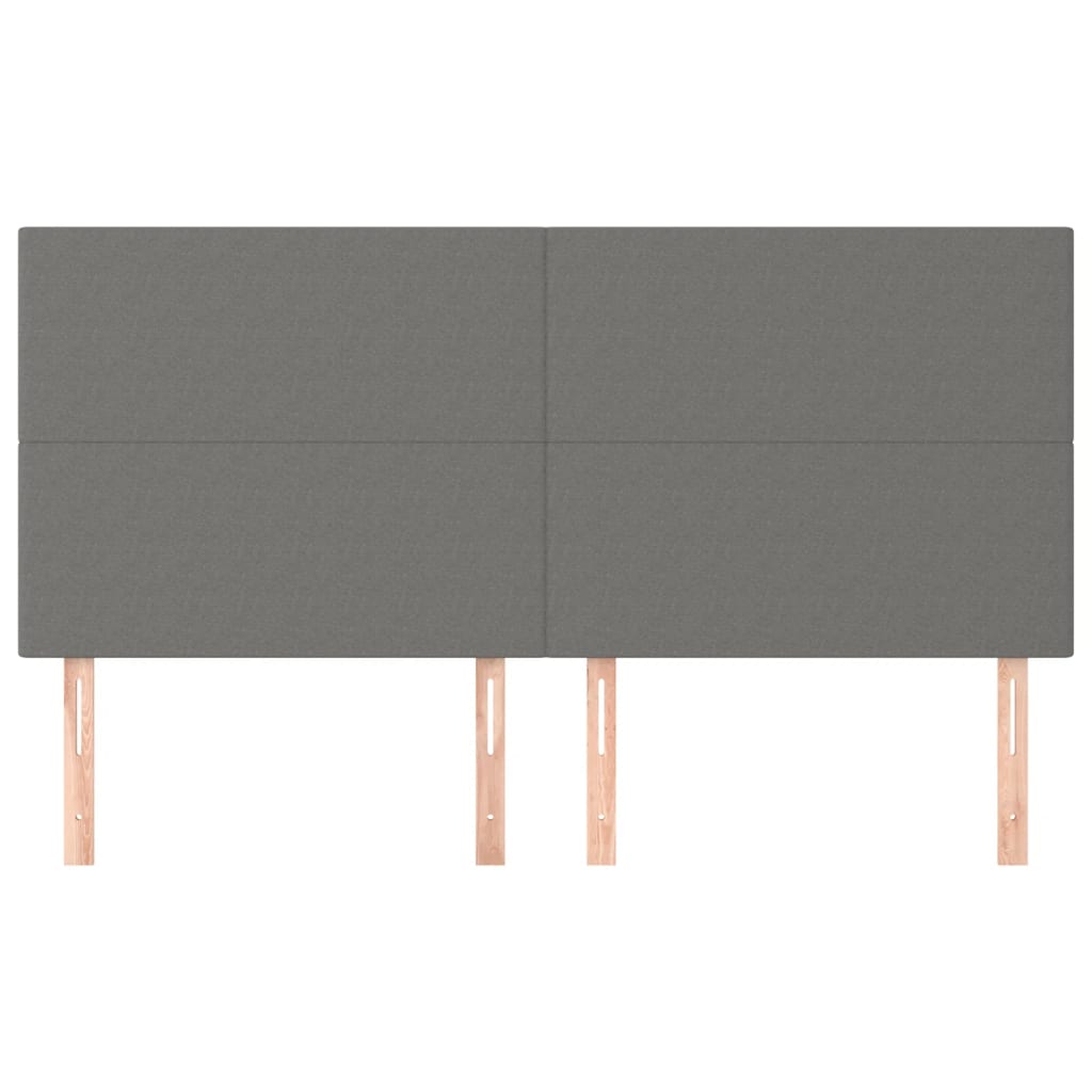 sengegavl mørkegrå 160x5x118/128 cm stof