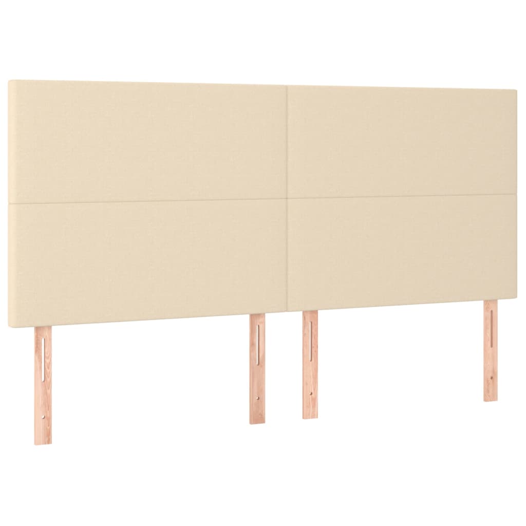 sengegavl cremefarvet 160x5x118/128 cm stof