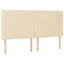 sengegavl cremefarvet 180x5x118/128 cm stof