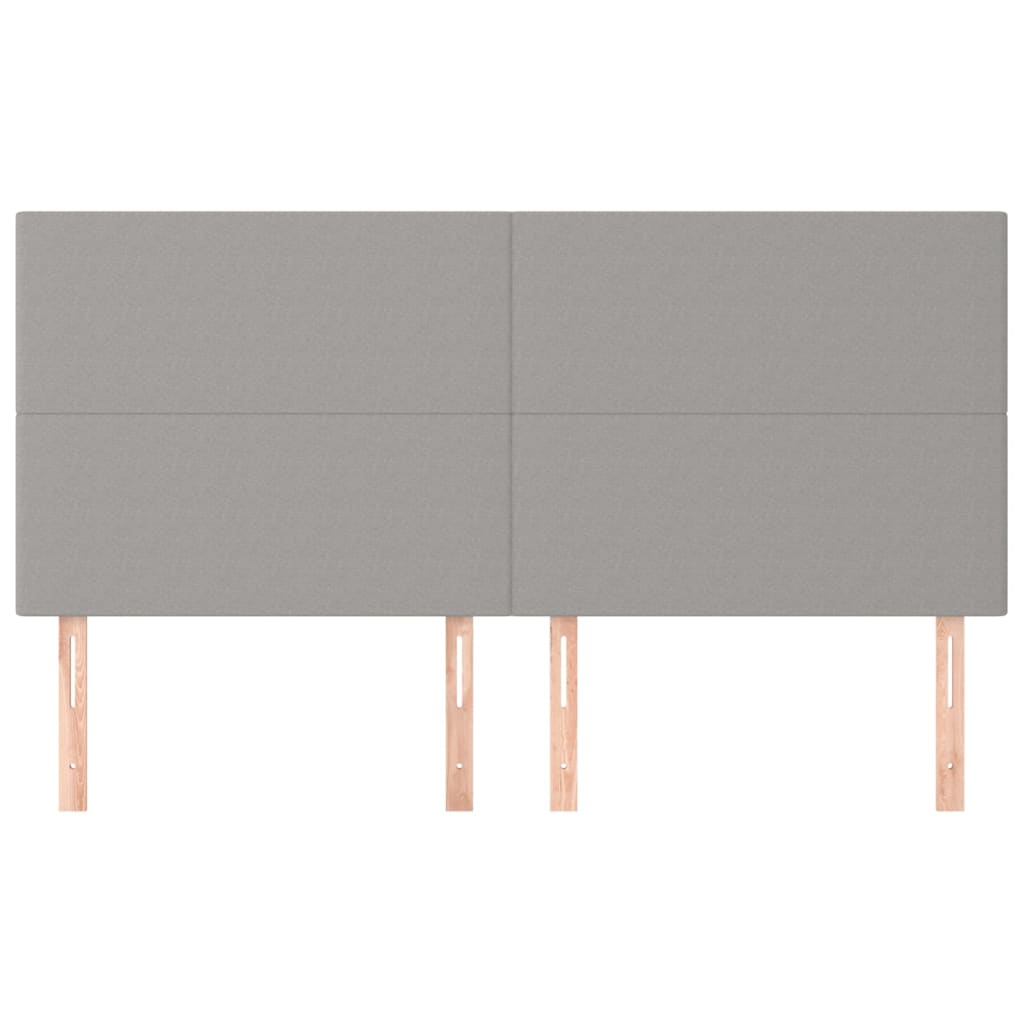 sengegavl lysegrå 200x5x118/128 cm stof