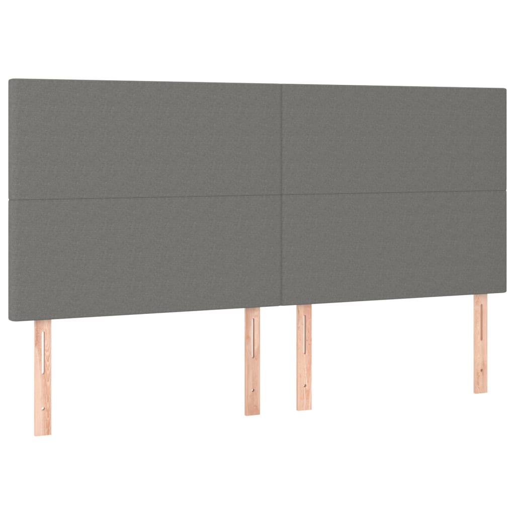 sengegavl mørkegrå 200x5x118/128 cm stof