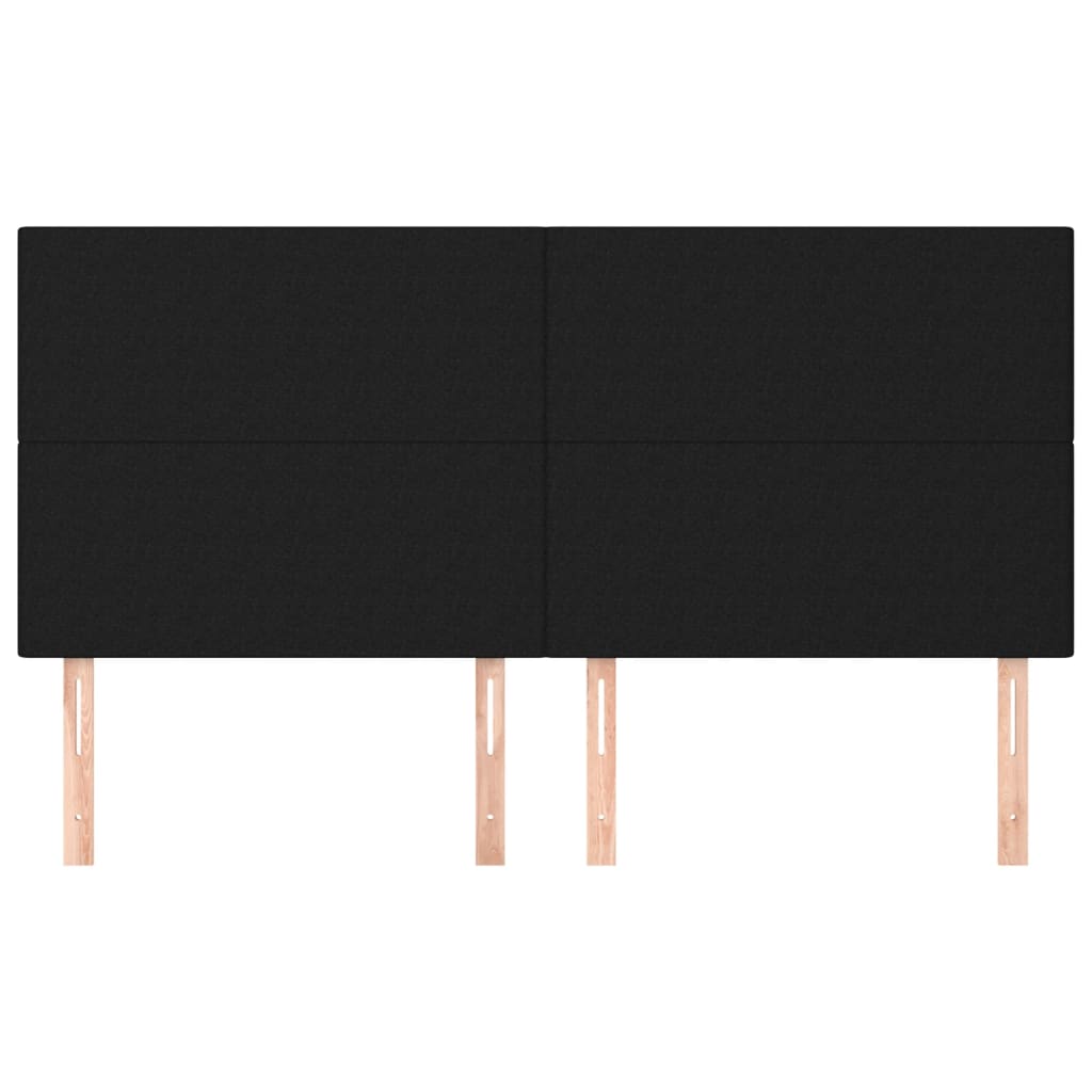 sengegavl sort 200x5x118/128 cm stof