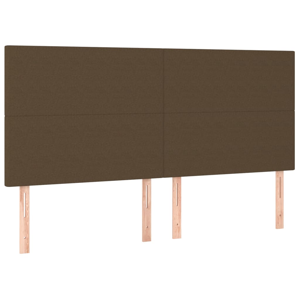 sengegavl mørkebrun 200x5x118/128 cm stof