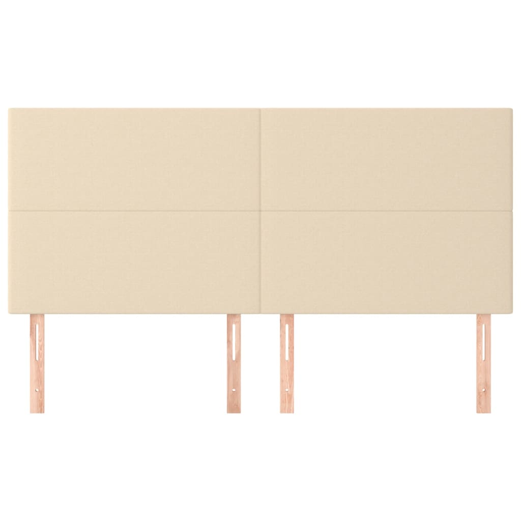 sengegavl cremefarvet 200x5x118/128 cm stof