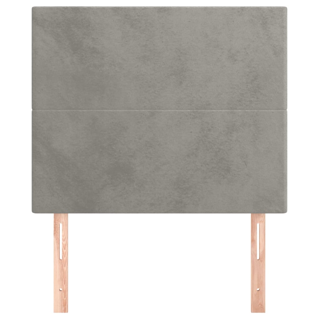 sengegavl lysegrå 80x5x118/128 cm fløjl