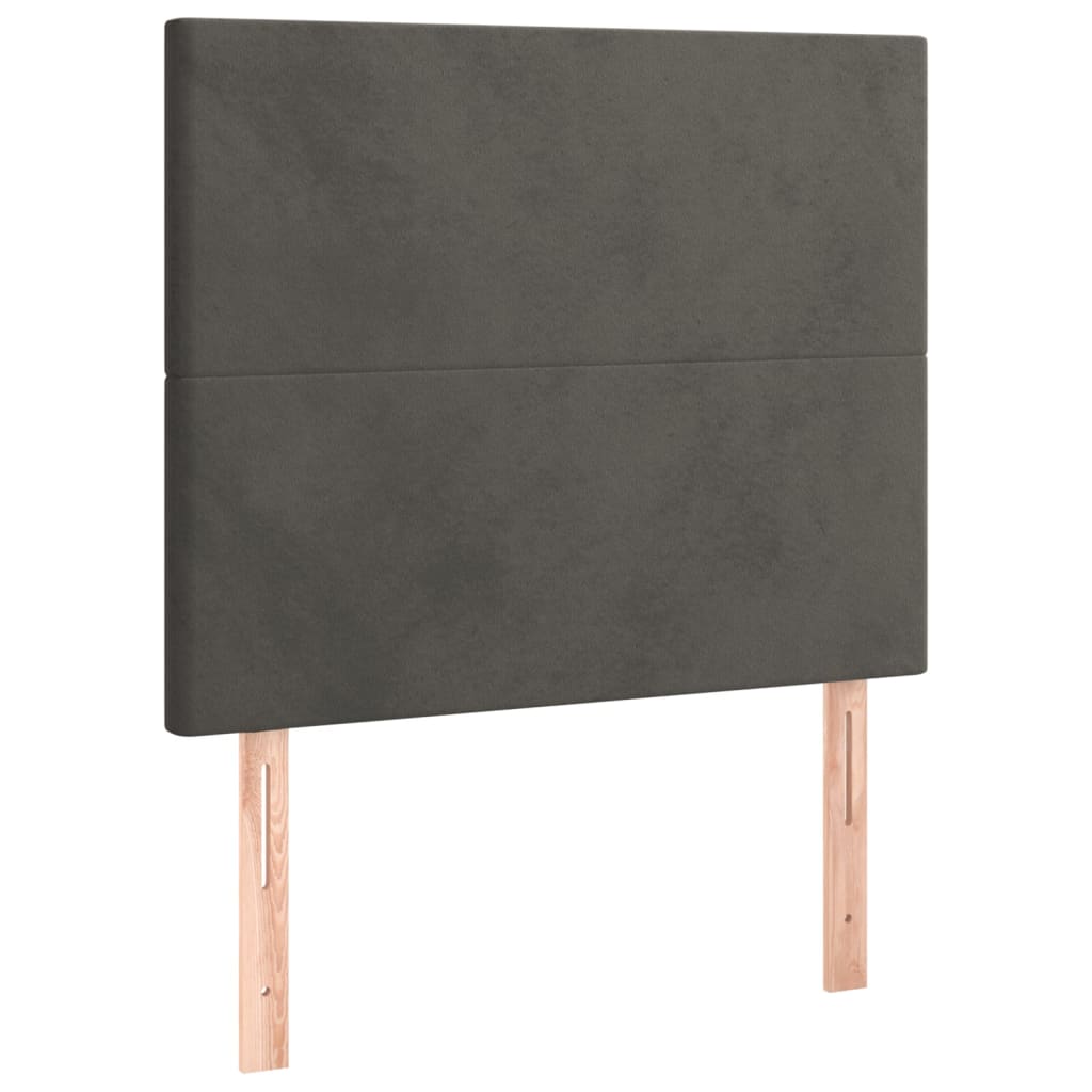 sengegavl mørkegrå 80x5x118/128 cm fløjl