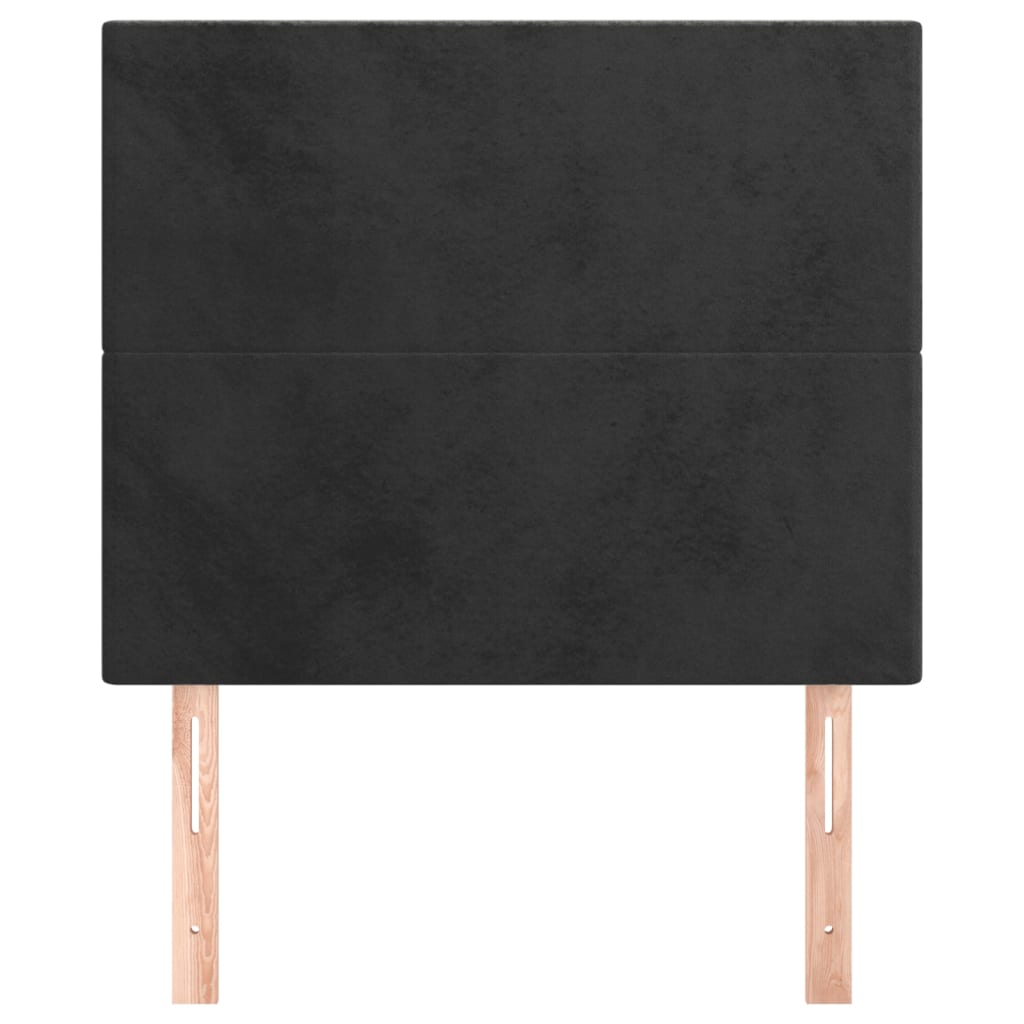 sengegavl sort 90x5x118/128 cm fløjl