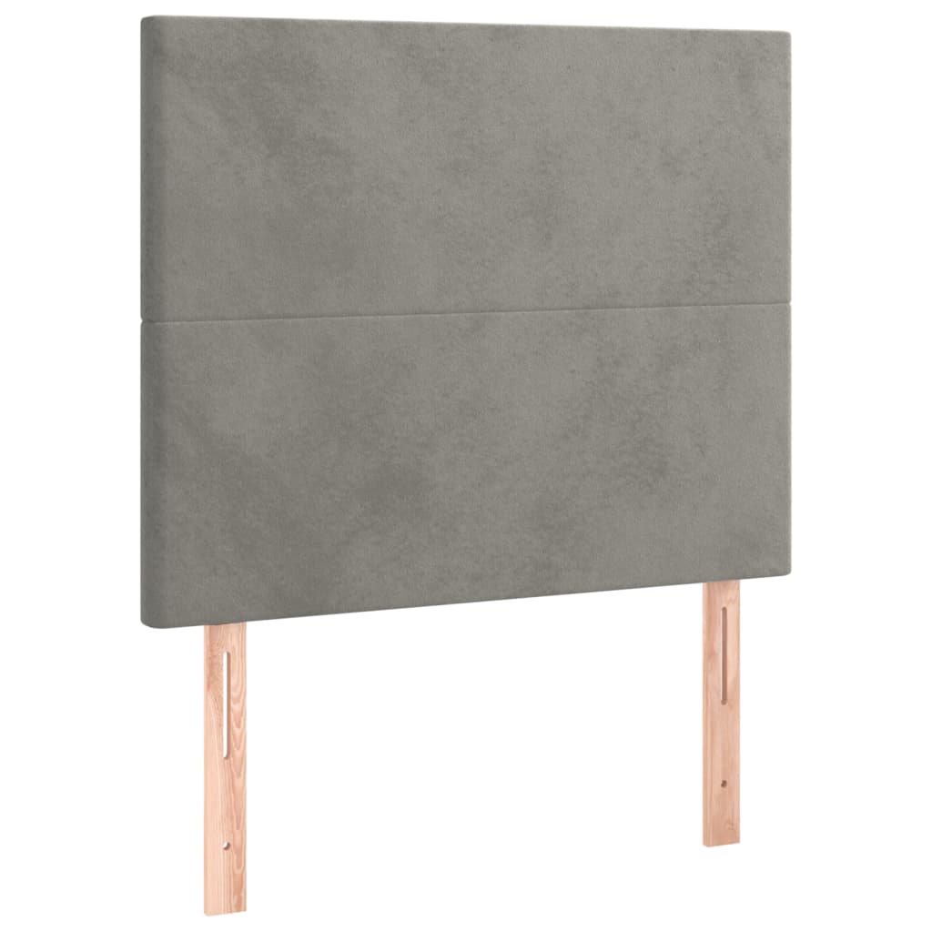 sengegavl lysegrå 100x5x118/128 cm fløjl
