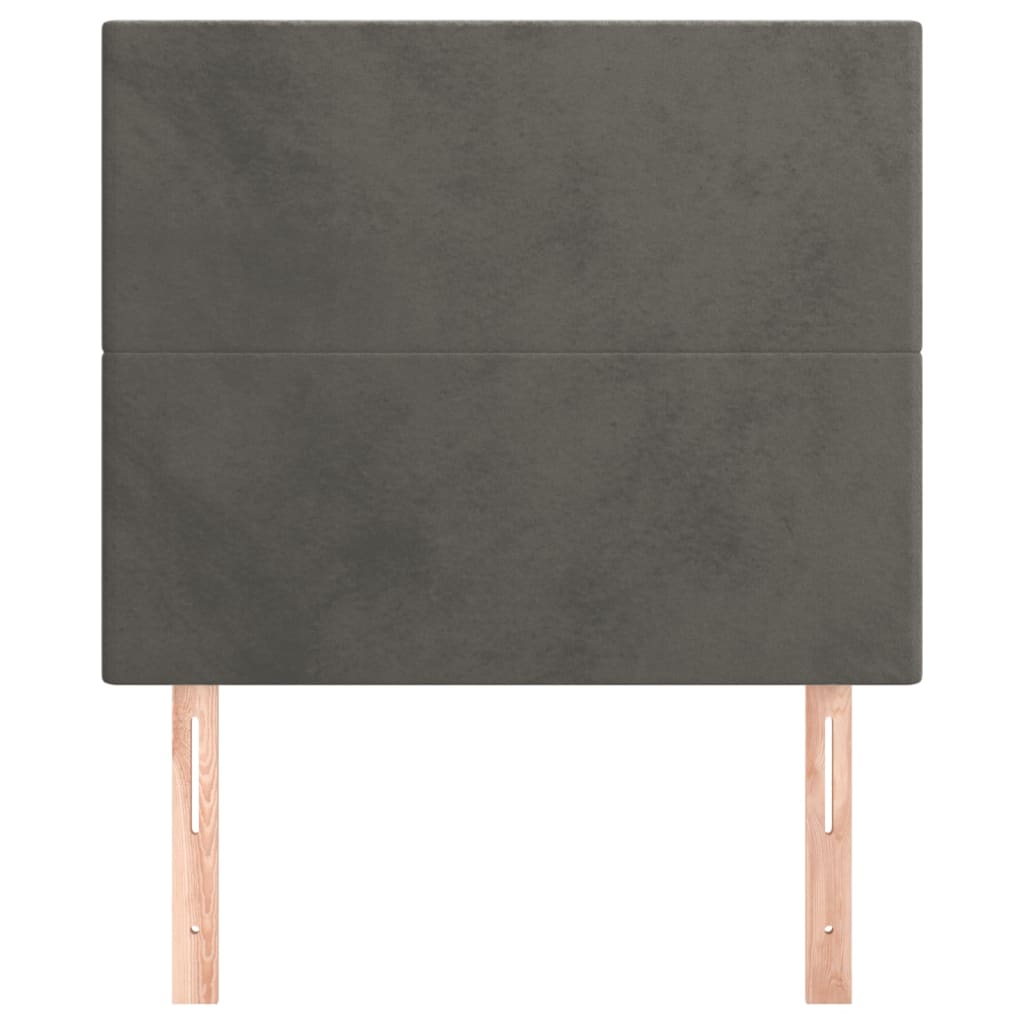 sengegavl mørkegrå 100x5x118/128 cm fløjl
