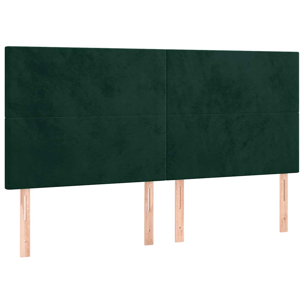 sengegavl mørkegrøn 180x5x118/128 cm fløjl
