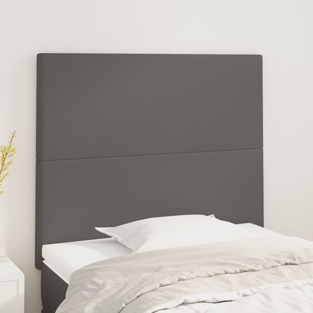 sengegavl grå 80x5x118/128 cm kunstlæder