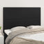 sengegavl sort 144x5x118/128 cm kunstlæder