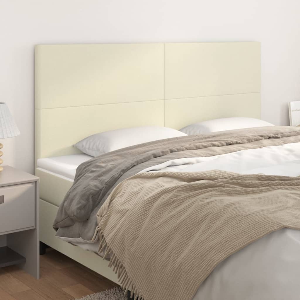 sengegavl cremefarvet 180x5x118/128 cm kunstlæder