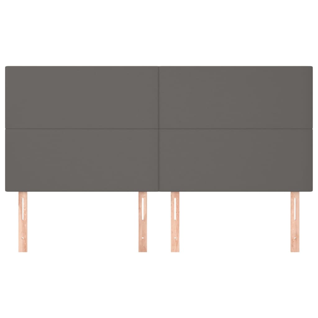 sengegavl grå 180x5x118/128 cm kunstlæder