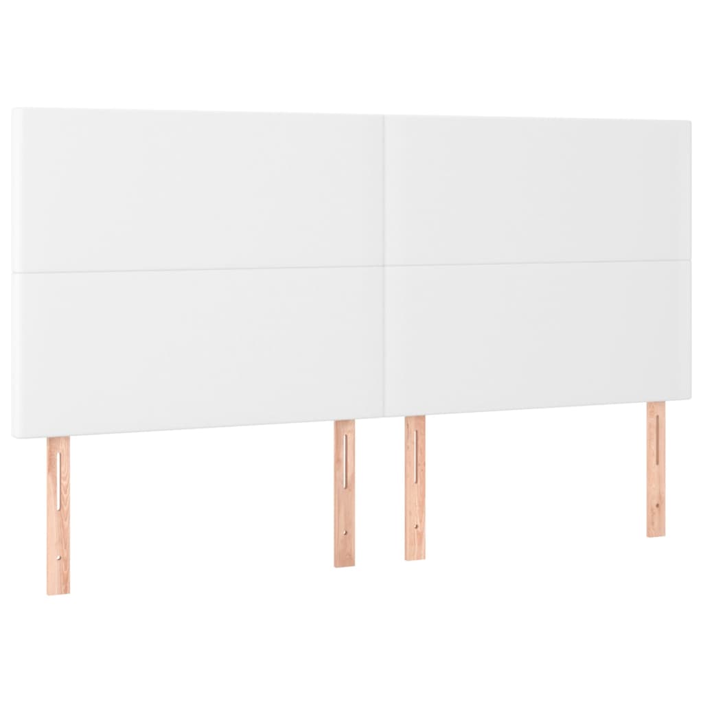 sengegavl hvid 200x5x118/128 cm kunstlæder