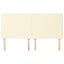 sengegavl cremefarvet 200x5x118/128 cm kunstlæder