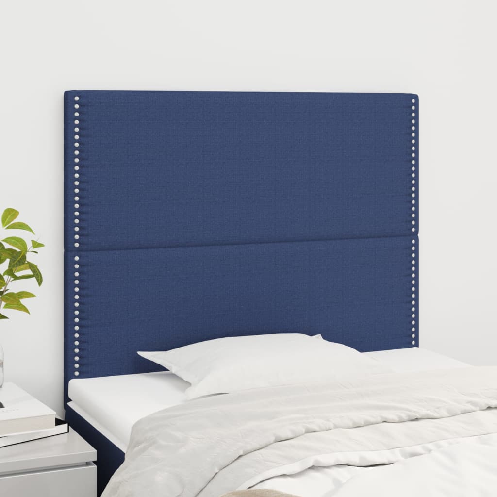 sengegavl blå 90x5x118/128 cm stof