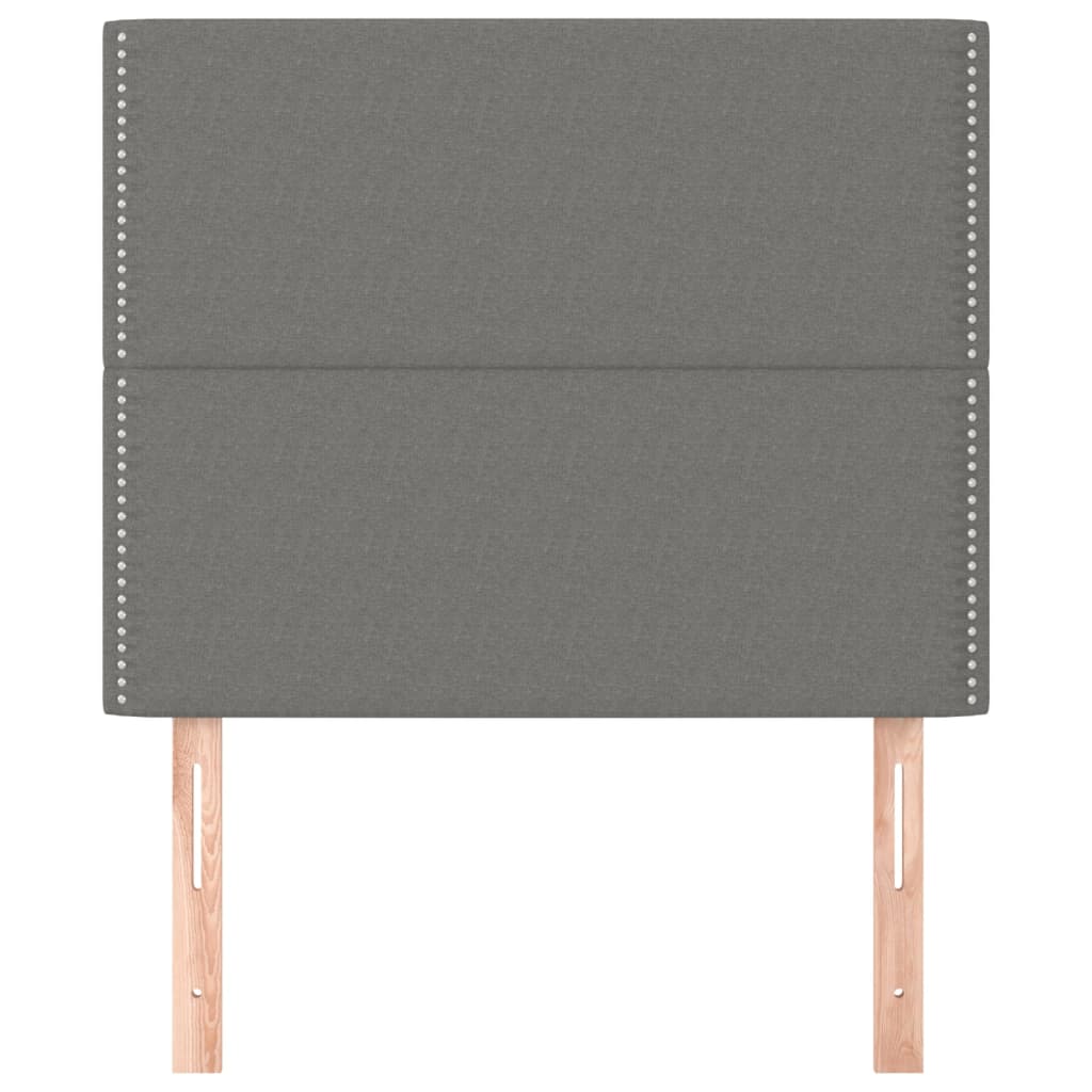 sengegavl mørkegrå 100x5x118/128 cm stof