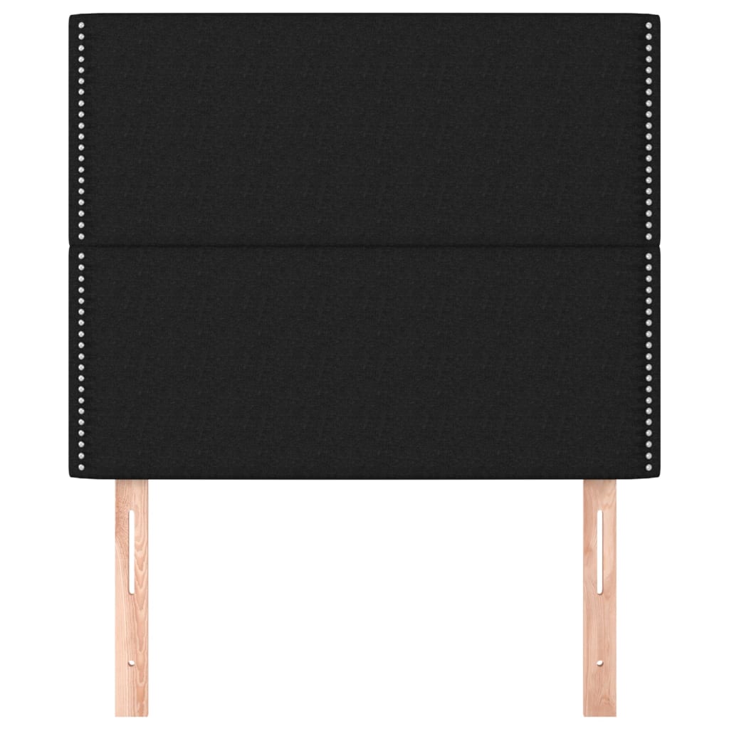 sengegavl sort 100x5x118/128 cm stof