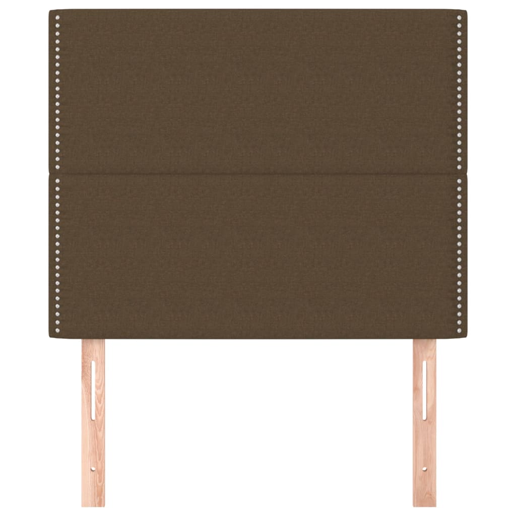 sengegavl mørkebrun 100x5x118/128 cm stof