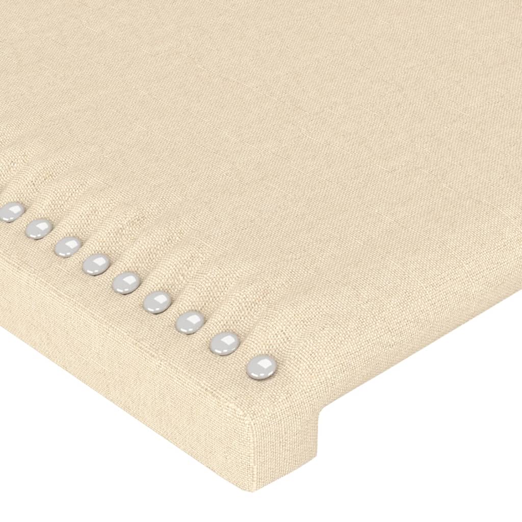 sengegavl cremefarvet 144x5x118/128 cm stof